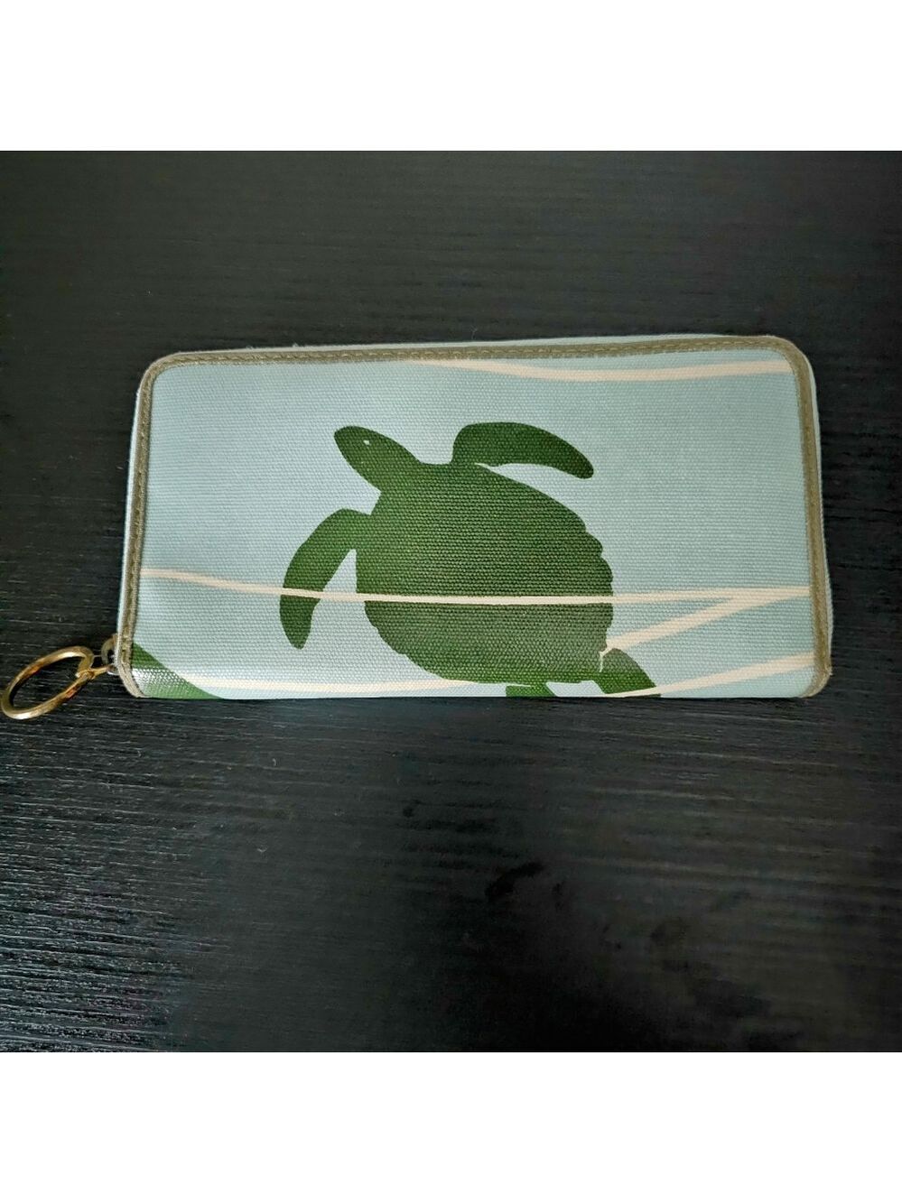 Fossil Turquoise Sea Turtle Print ZIP around Large Wallet - Picture 2 of 5